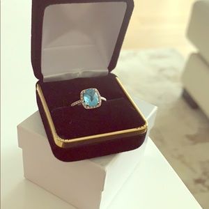 14K 0.12 ct. tw. Diamond & Topaz Ring